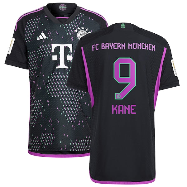 Harry Kane Bayern Munich adidas 2023/24 Away Authentic Player Jersey - Black/White - Image 2