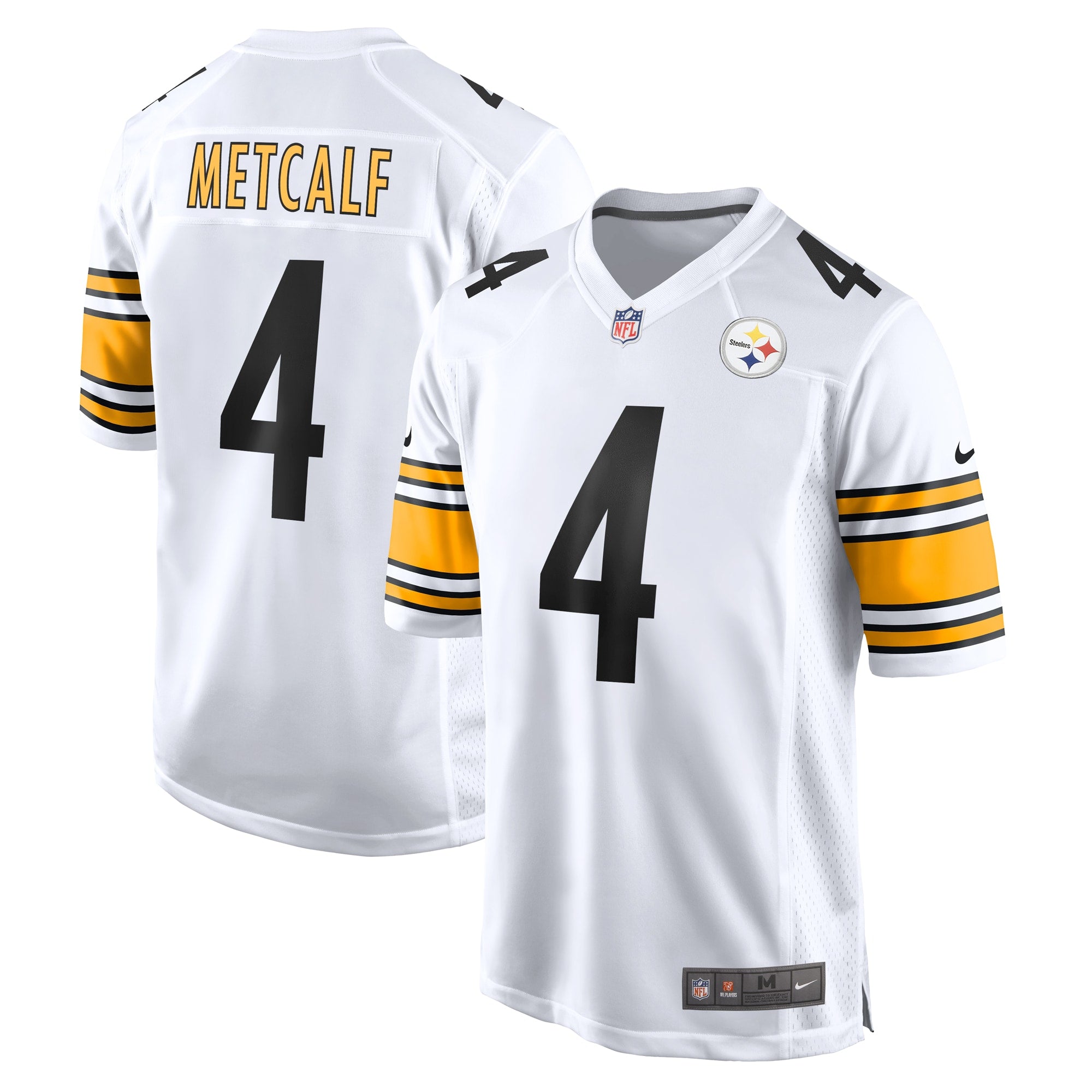 DK Metcalf Pittsburgh Steelers Nike Alternate 1933 Throwback Game Jersey - Gold/White/Black - Image 7