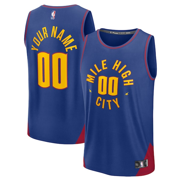 Denver Nuggets Youth Fast Break Custom Replica Jersey - Blue - Statement Edition/Navy