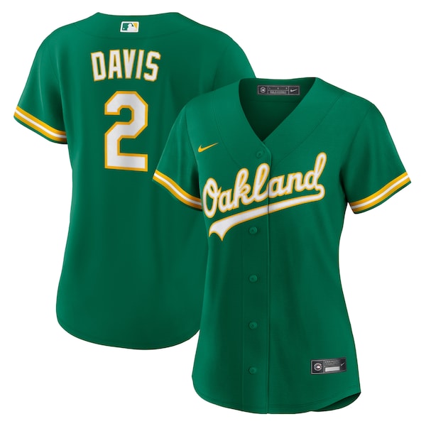 Khris Davis Oakland Athletics Nike Women's Alternate Replica Player Jersey - Green/White - Image 2