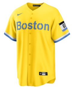 Alternative view of Boston Red Sox Nike City Connect Replica Jersey - Gold/Light Blue