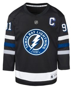 Alternative view of Steven Stamkos Tampa Bay Lightning Youth Alternate Replica Player Jersey - Black