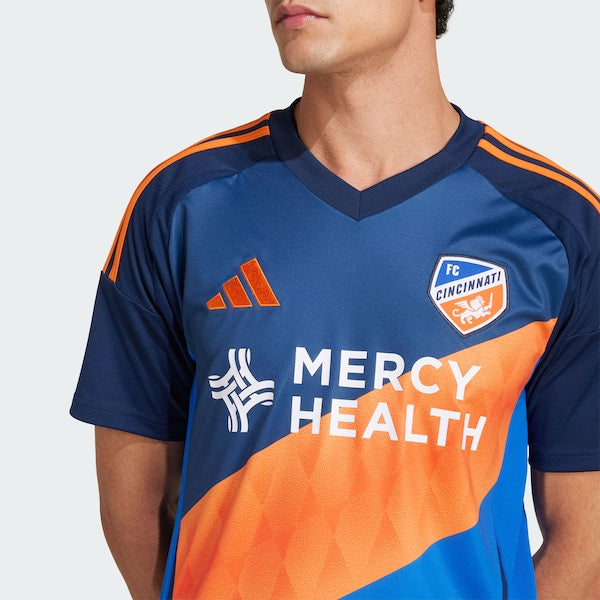 FC Cincinnati adidas 2025 Orange and Blue Legacy Kit Replica Jersey - Blue - Image 8