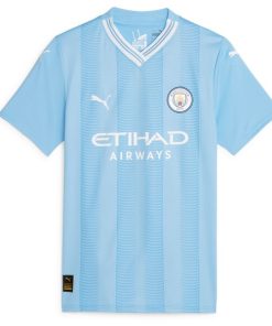 Alternative view of Manchester City Puma Women's 2023/24 Home Replica Custom Jersey - Sky Blue