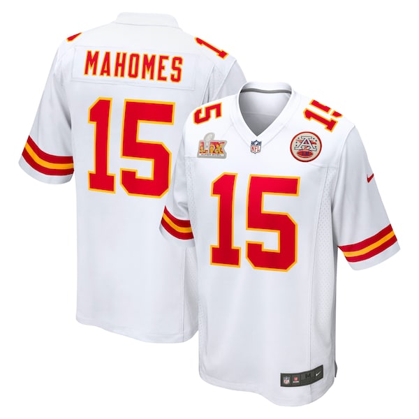 Patrick Mahomes Kansas City Chiefs Nike Super Bowl LIX Game Jersey - White/Red - Image 2