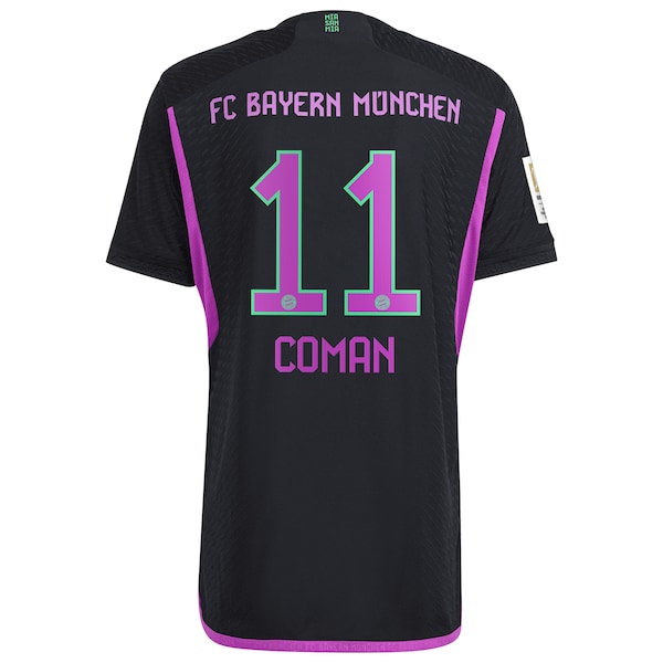 Kingsley Coman Bayern Munich adidas 2023/24 Away Authentic Player Jersey - Black/White - Image 4