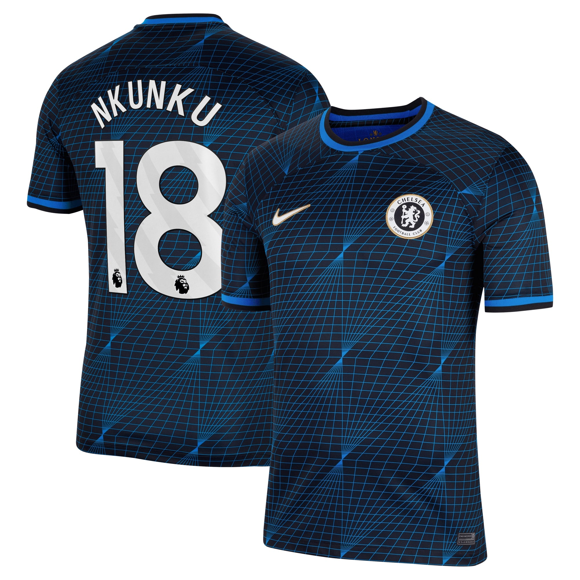 Christopher Nkunku Chelsea Nike 2023/24 Third Stadium Replica Player Jersey - Mint/Blue/Navy - Image 6