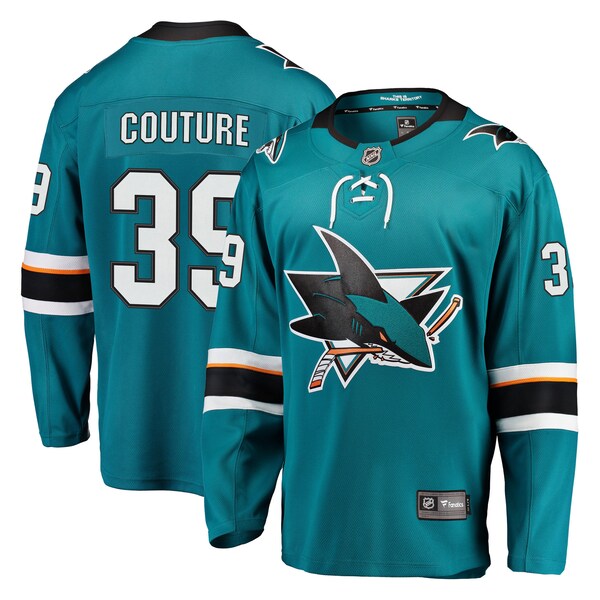 Logan Couture San Jose Sharks 2021/22 Home Premier Breakaway Player Jersey - Teal/Black