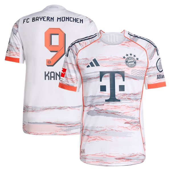 Harry Kane Bayern Munich adidas 2025/26 Away Authentic Player Jersey - White/Red - Image 2