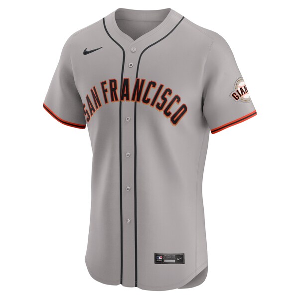 San Francisco Giants Nike Road Vapor Premier Elite Patch Jersey - Gray - Image 2
