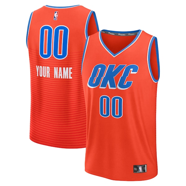 Oklahoma City Thunder Fast Break Custom Jersey - Statement Edition - Orange