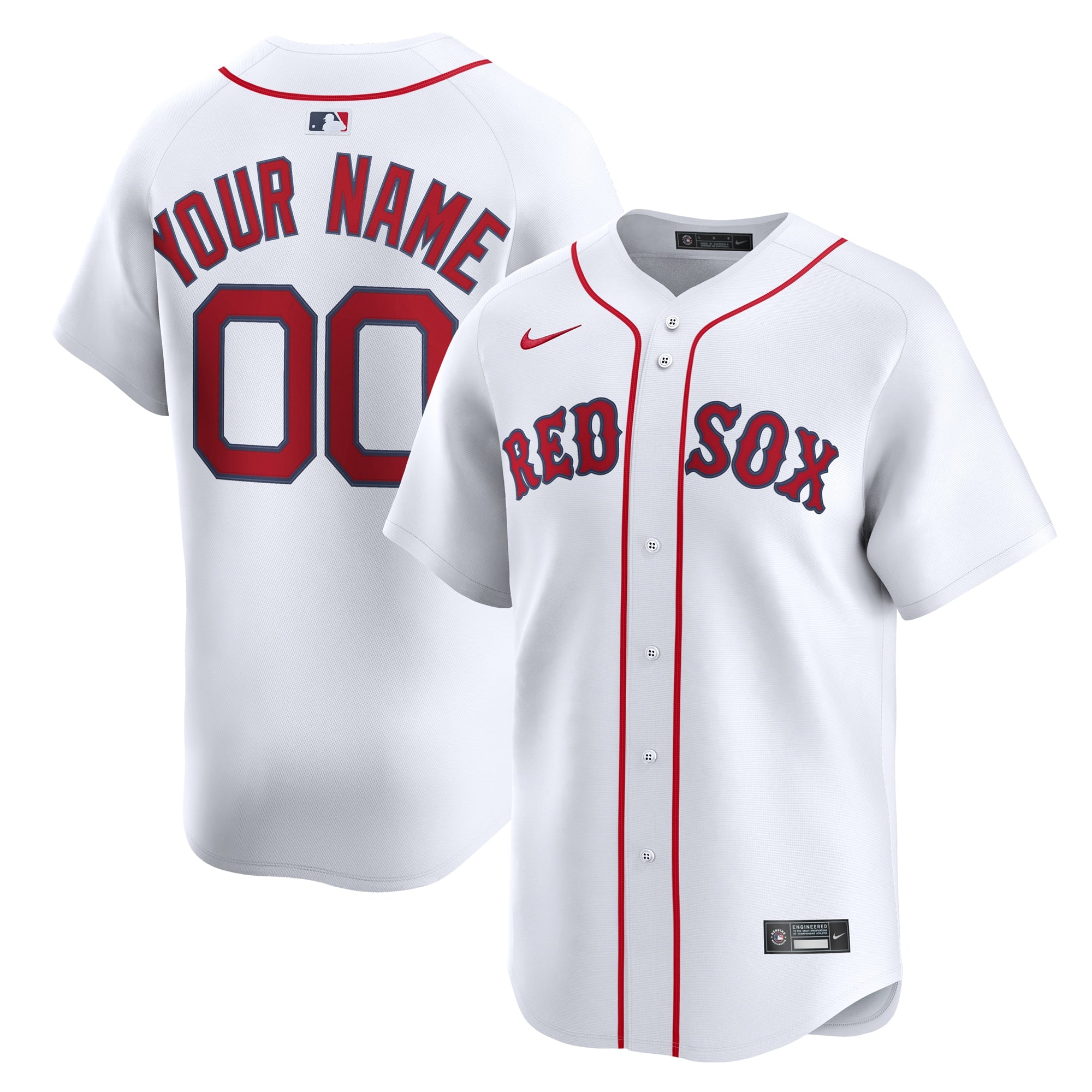 Boston Red Sox Nike Alternate Limited Custom Jersey - Red/White - Image 5
