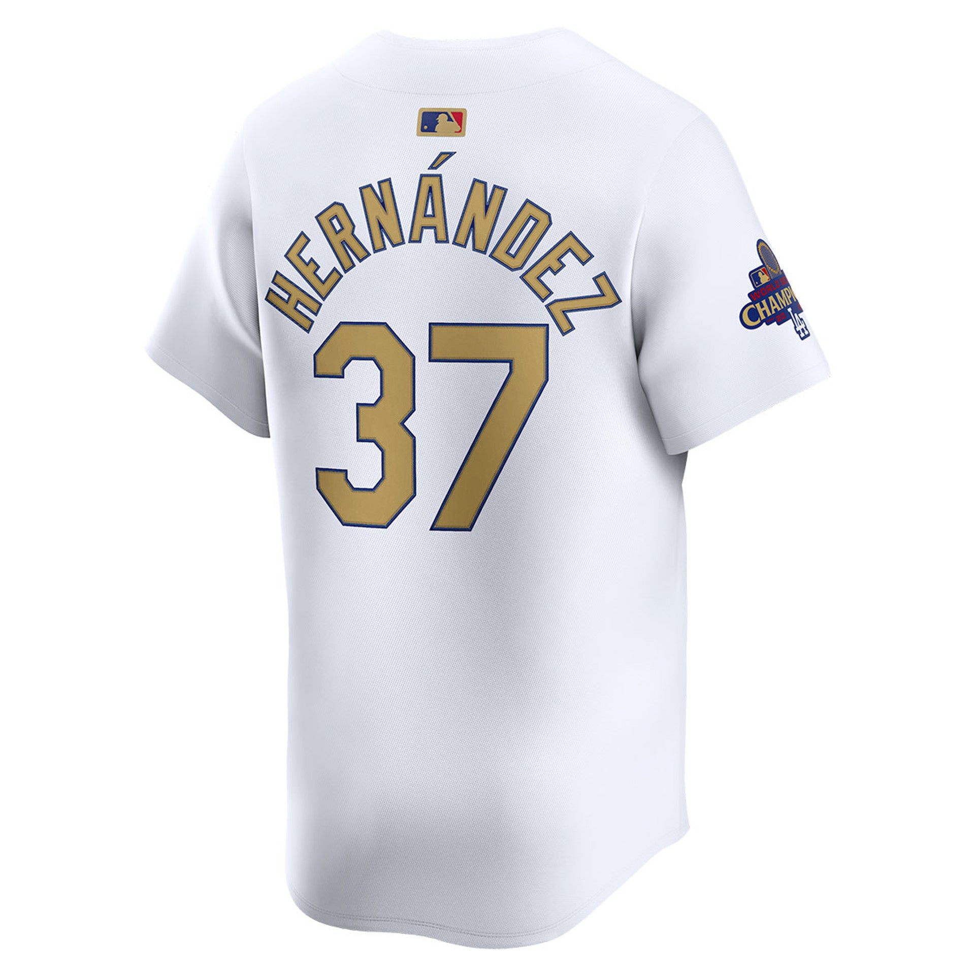 Teoscar Hernandez Los Angeles Dodgers Nike 2025 Gold World Series Champions Limited Jersey - White - Image 3