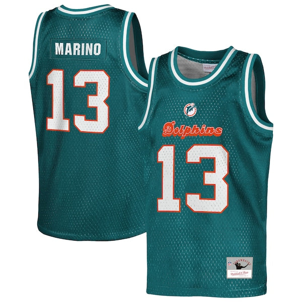Dan Marino Miami Dolphins Youth Retired Player NFL Basketball Fashion Jersey - Aqua