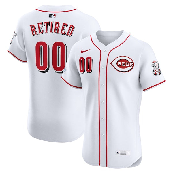 Cincinnati Reds Nike Home Elite Sponsor Patch Pick-A-Player Retired Roster Jersey - White
