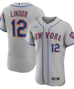 Francisco Lindor New York Mets Nike Road Authentic Player Jersey - Gray/White