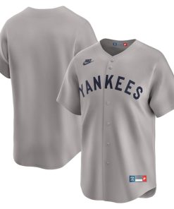 New York Yankees Nike Throwback Cooperstown Collection Limited Jersey - Gray