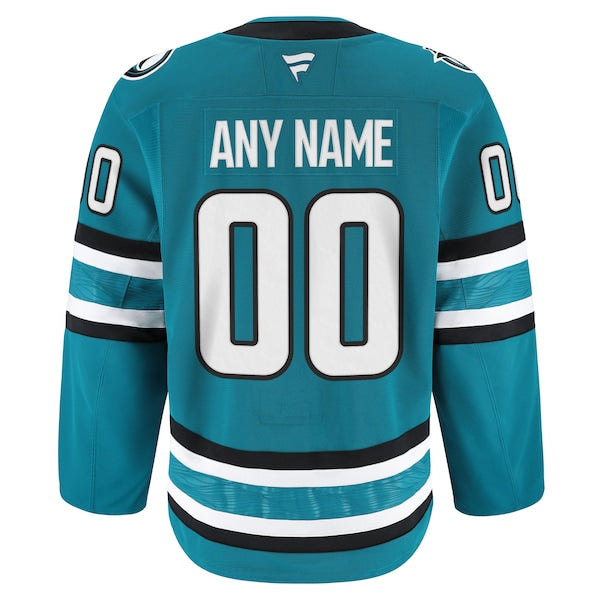 San Jose Sharks Home Authentic Pro Custom Jersey - Teal - Image 3