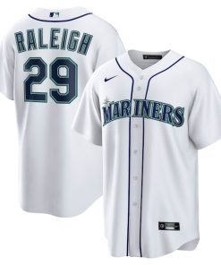 Men's Seattle Mariners Cal Raleigh Nike White Home Replica Player Jersey