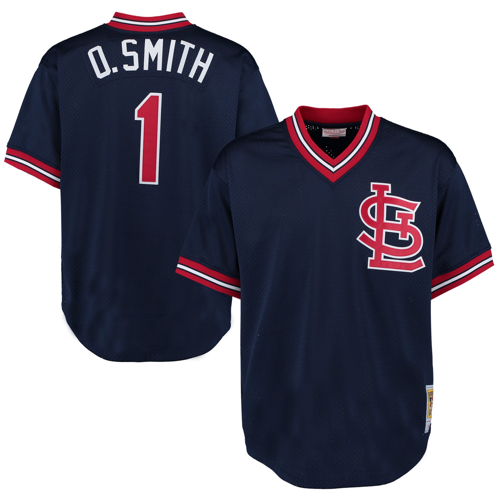 Ozzie Smith St. Louis Cardinals Cooperstown Mesh Batting Practice Jersey - Red/Navy - Image 11
