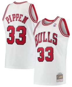 Alternative view of Scottie Pippen Chicago Bulls  Hardwood Classics Swingman Jersey - White/Black