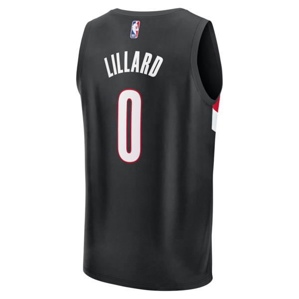 Damian Lillard Portland Trail Blazers Fast Break Replica Jersey - Black - Icon Edition - Image 3