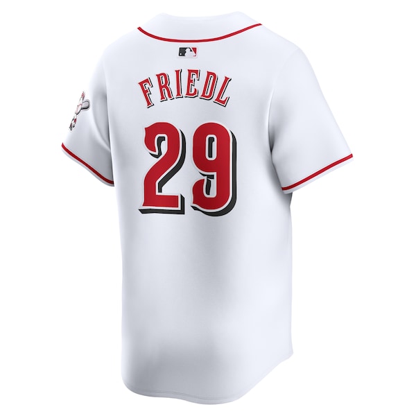TJ Friedl Cincinnati Reds Nike Home Limited Player Jersey - White - Image 3
