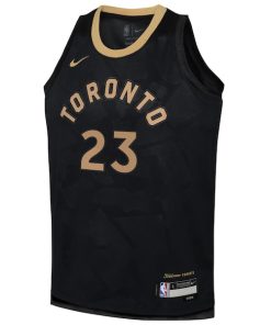 Alternative view of Fred VanVleet Toronto Raptors Nike Youth 2022/23 Swingman Jersey - City Edition - Black