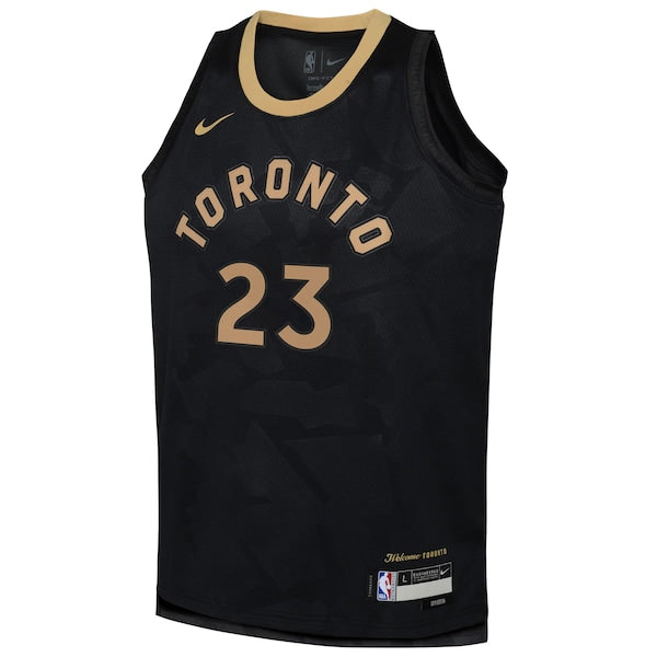 Fred VanVleet Toronto Raptors Nike Youth 2022/23 Swingman Jersey - City Edition - Black - Image 2