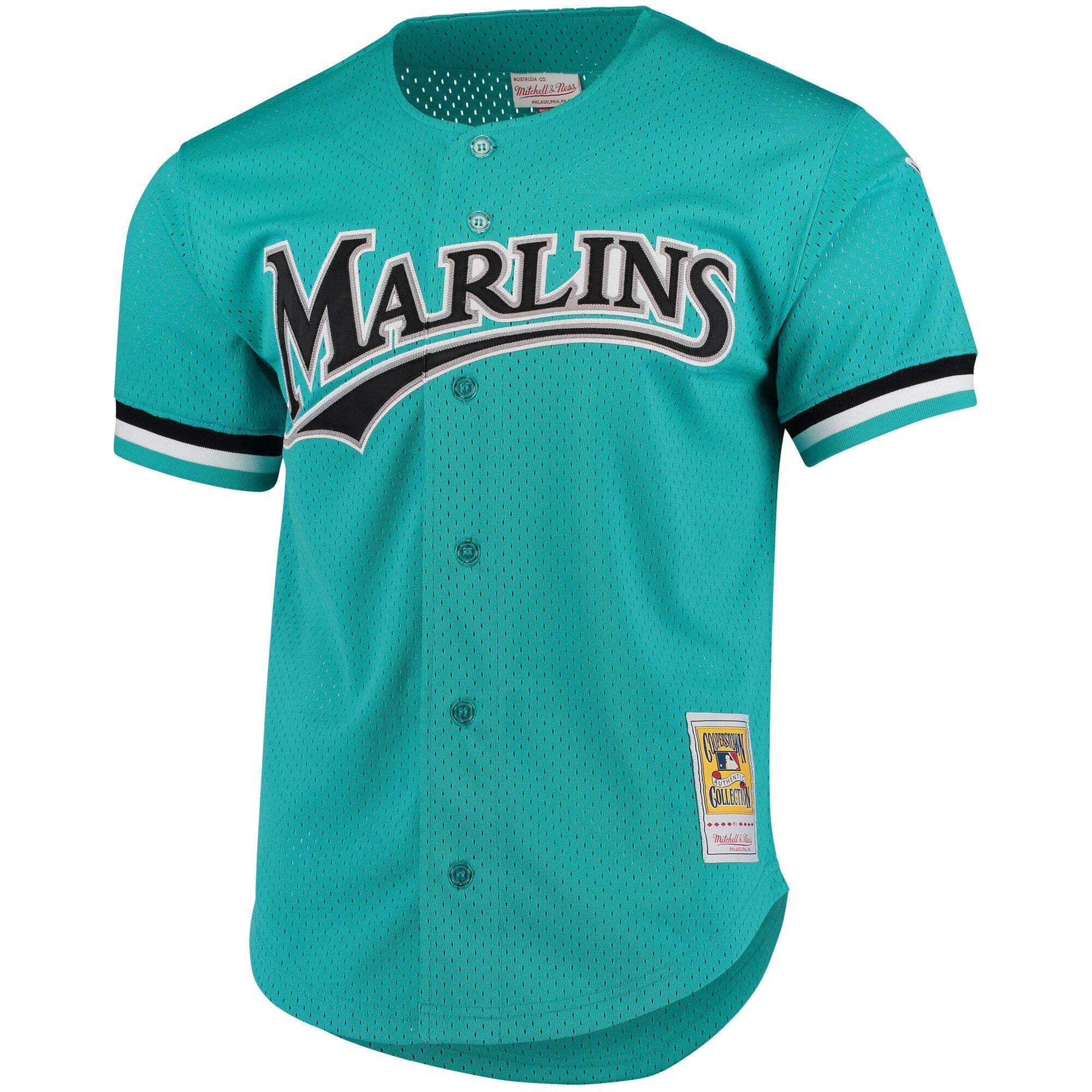 Andre Dawson Florida Marlins Fashion Cooperstown Collection Mesh Batting Practice Jersey - Teal - Image 2