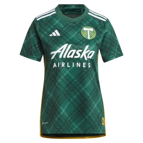 Evander Portland Timbers adidas Women's 2024 Portland Plaid Kit Replica Jersey - Green - Image 2