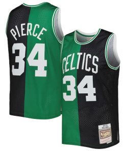 Paul Pierce Boston Celtics Hardwood Classics 2007/08 Split Swingman Jersey - Black/Kelly Green