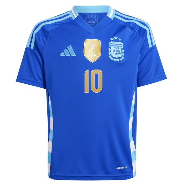 Lionel Messi Argentina National Team adidas Youth 2024 Away Replica Player Jersey - Blue/White - Image 3