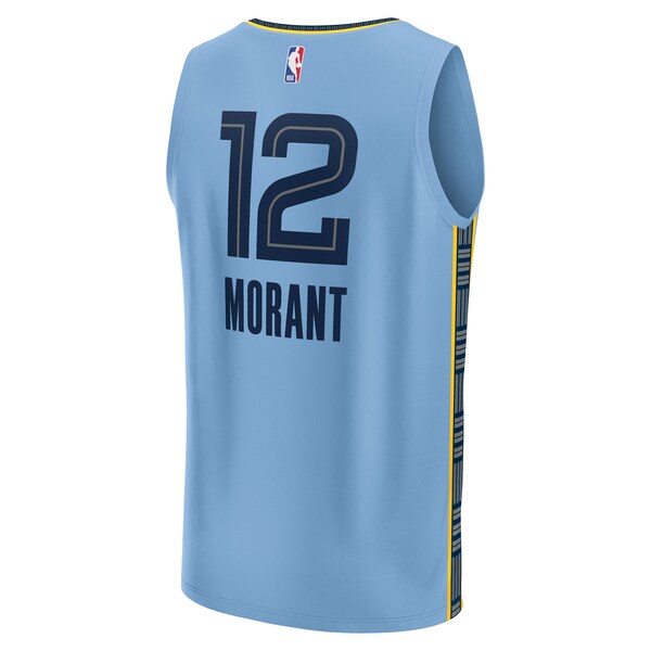 Ja Morant Memphis Grizzlies Fast Break Replica Player Jersey - Statement Edition - Light Blue - Image 3