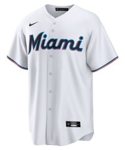 Alternative view of Miami Marlins Nike #1 Groom Home Replica Jersey - White