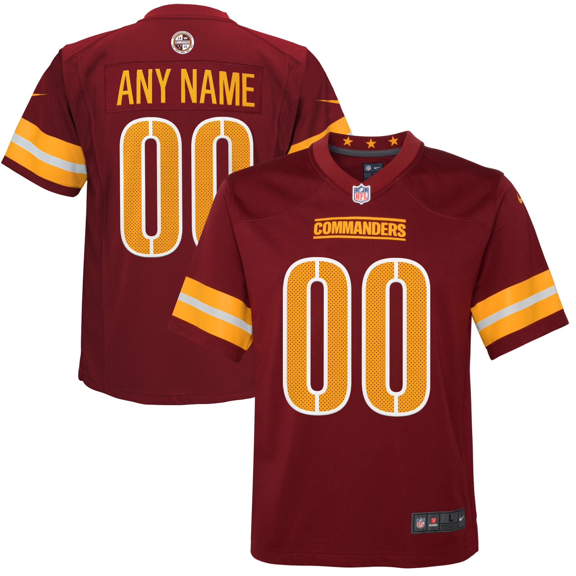 Washington Commanders Nike Youth Game Super Bowl Era Custom Jersey - White/Burgundy - Image 5