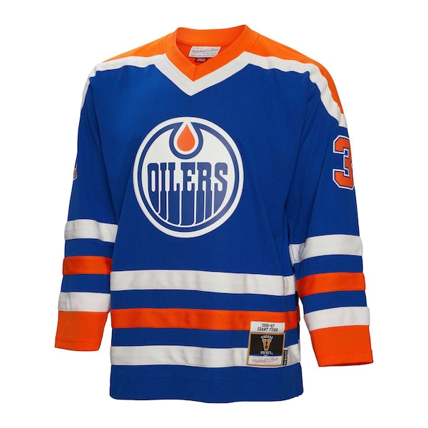 Grant Fuhr Edmonton Oilers 1986/87 Blue Line Player Jersey - Royal - Image 2