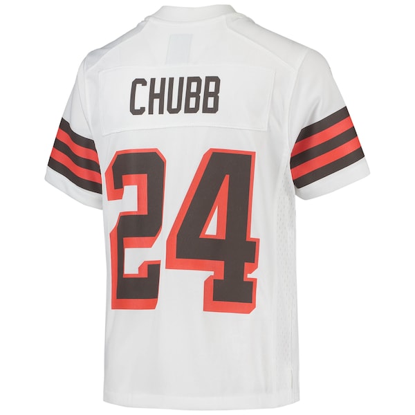 Nick Chubb Cleveland Browns Nike Youth Game Jersey - White - Image 3