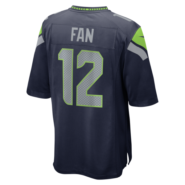 Men's Seattle Seahawks 12s Nike College Navy Super Bowl LX Patch Game Jersey - Image 3