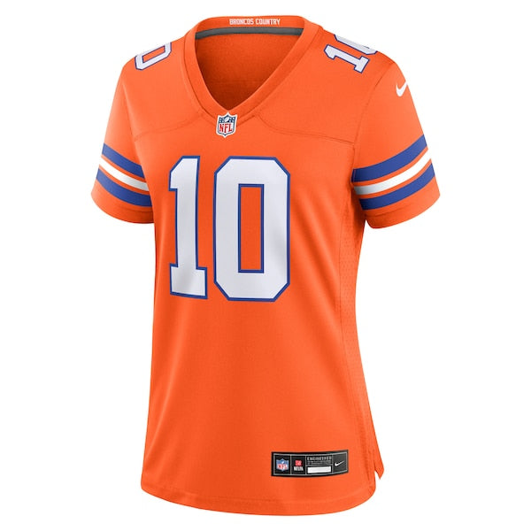 Bo Nix Denver Broncos Nike Women's Mile High Collection 1977 Throwback Player Game Jersey - Orange/Navy/White - Image 3