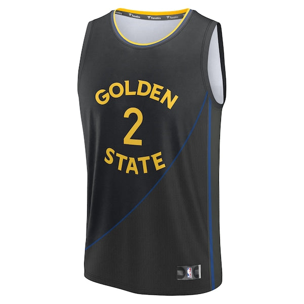 Brandin Podziemski Golden State Warriors Fast Break Replica Player Jersey - Statement Edition - Black - Image 2