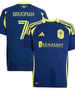 Alternative view of Gast¨®n Brugman Nashville SC adidas Youth 2025 The Heart of Nashville Kit Replica Player Jersey - Navy