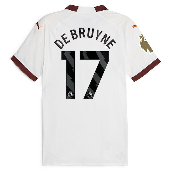 Kevin De Bruyne Manchester City Puma 2023/24 Away Authentic Jersey - White - Image 3