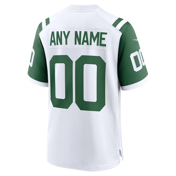 New York Jets Nike Classic Alternate Custom Replica Jersey - White - Image 3