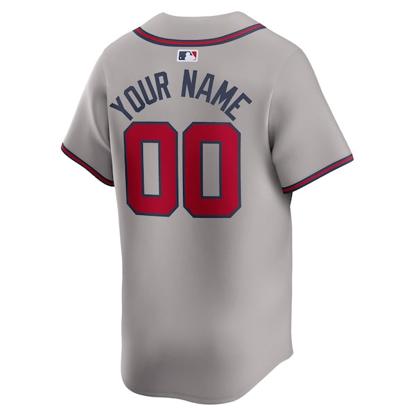 Atlanta Braves Nike Away Limited Custom Jersey - Gray - Image 3