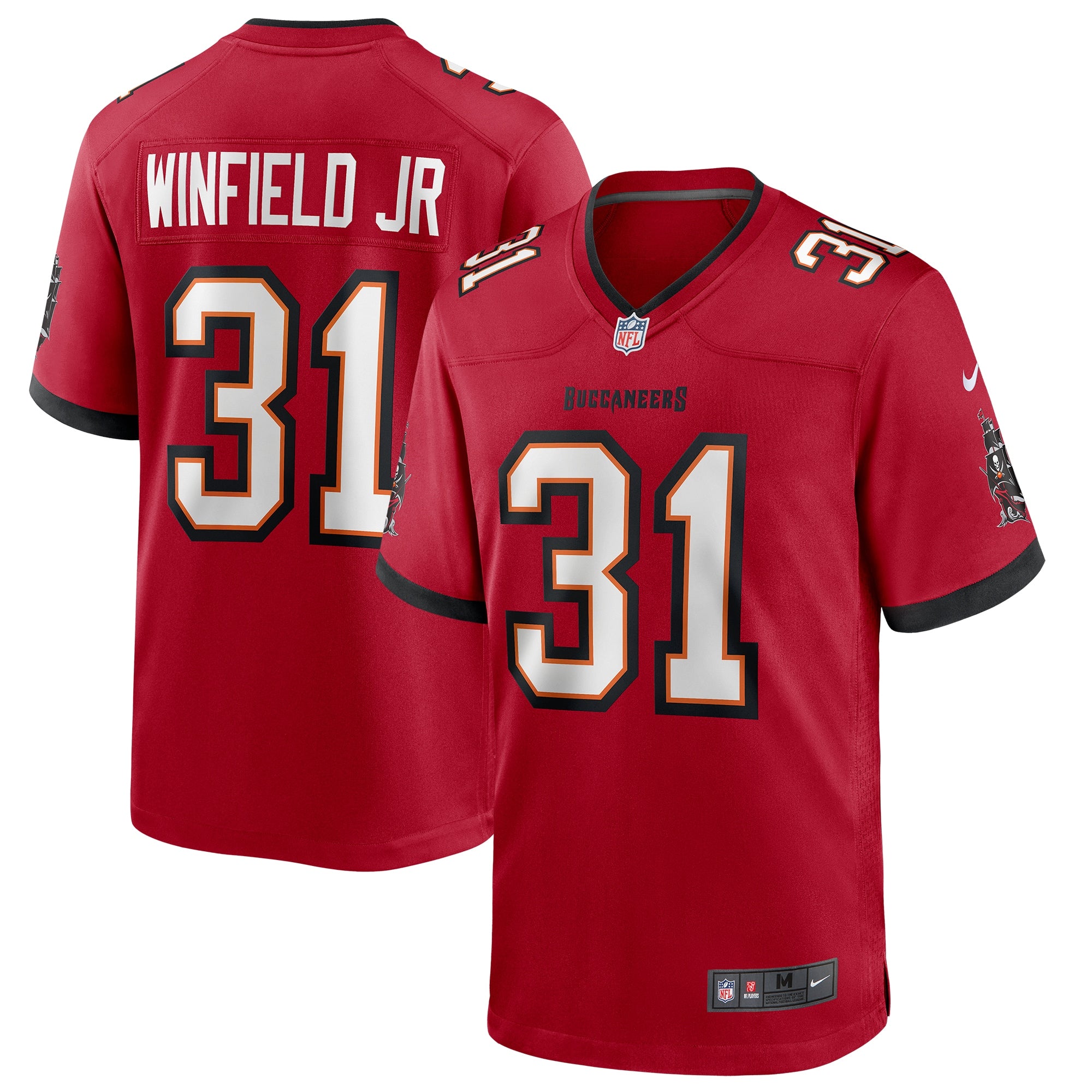 Antoine Winfield Jr. Tampa Bay Buccaneers Nike Game Jersey - Pewter/Red - Image 6