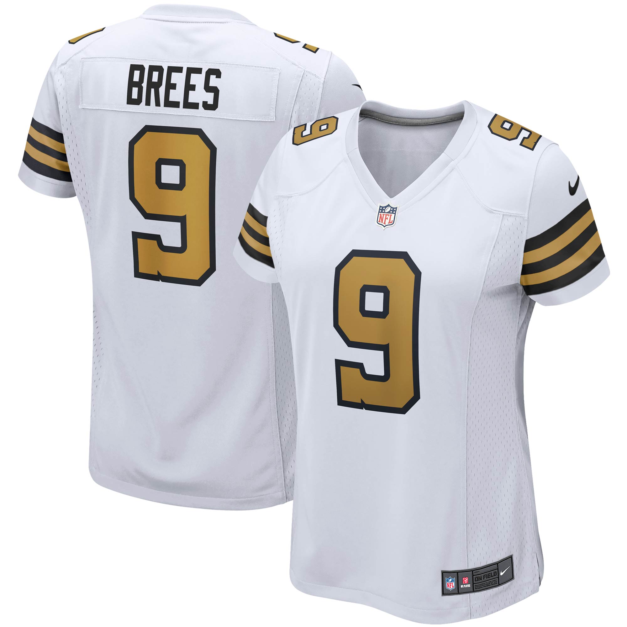 Drew Brees Nike New Orleans Saints Women's Alternate Game Jersey - Black/White - Image 6