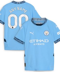 Manchester City Puma Youth 2024/25 Home Replica Custom Jersey - Light Blue