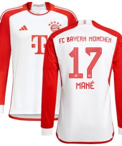 Sadio Man¨¦ Bayern Munich adidas 2023/24 Home Replica Long Sleeve Jersey - White