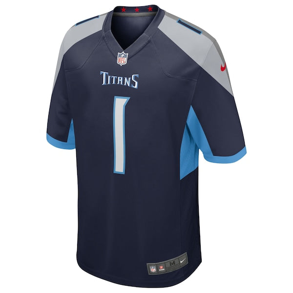 Cameron Ward Tennessee Titans Nike 2025 NFL Draft First Round Pick Alternate Game Jersey - Navy/White/Light Blue - Image 3